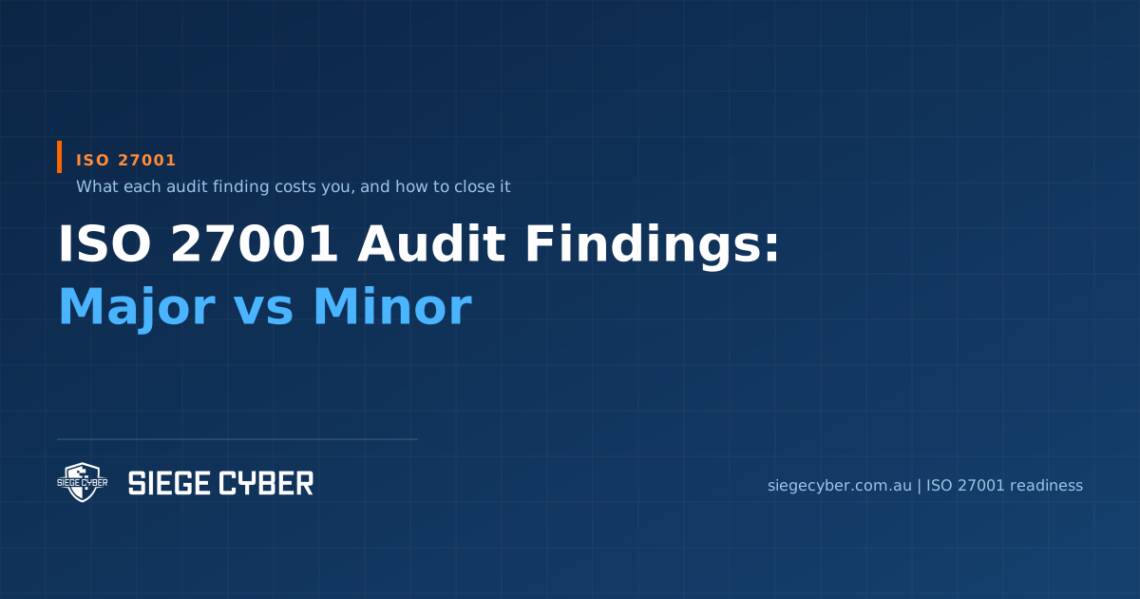 ISO 27001 audit findings, major versus minor nonconformity, Siege Cyber